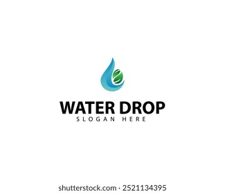 Gota de agua en la ilustración de la Plantilla del logotipo de la hoja, logotipo para la identidad de la empresa y el negocio