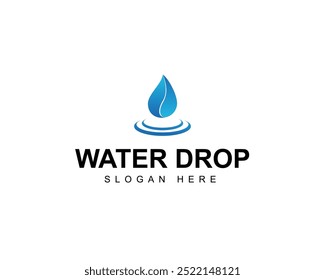 Gota de agua en la ilustración de la Plantilla del logotipo de la hoja, logotipo para la identidad de la empresa y el negocio