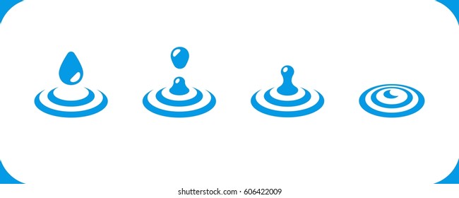 water drop on water surface icon,vector