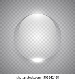 Water drop on transparent background. Glass sphere. Bubble. Vector illustration.