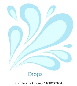  Water drop on white background. Stylized image of drops inscribed in a square