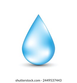 Water drop on white background
