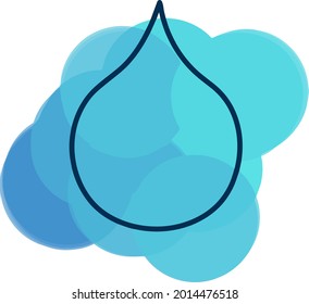 Water drop. Original design for prints, cards, patterns, stickers. Vector line illustration of a drop of water. World Water Monitoring Day.