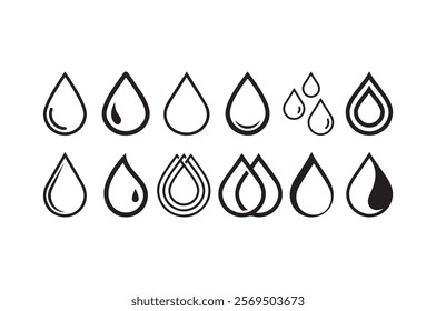 Water drop outline icon. linear style sign for mobile concept and web design. Drop of water simple line vector icon. Symbol, logo illustration. Pixel perfect vector graphics