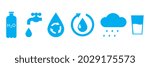 Water drop outline icon. Liquid drop symbol. Eco symbol. Recycle, Rain icon set. Vector illustration. Stock image.