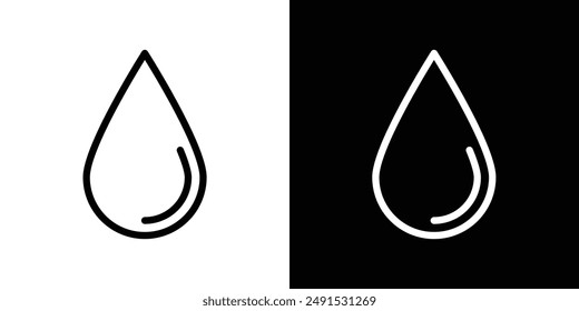 Icono de gota de agua con contorno en colores blanco y negro