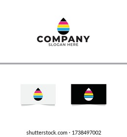 Water Drop Paint Logo Design Vector Template
