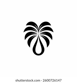 Water drop and palm tree for palm oil logo design