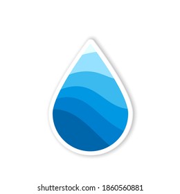 Water drop paper icon. Clipart image isolated on white background.