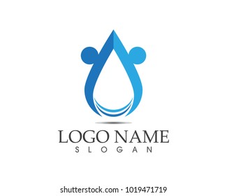 Water drop people logo design