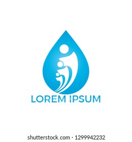 Water drop people logo design. Nature healthy and pure fresh water symbol elements design.
