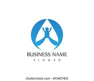 Water Drop To People Logo Design Template