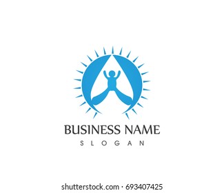 Water Drop To People Logo Design Template