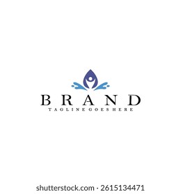 Water drop with people shape for charity and foundation logo