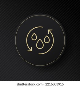 Water drop with pie chart line icon. Liquid, drop in hand, aqua, waves, sea, ocean, evaporation, search drinking water. Save the water. H2O concept. Vector line icon for Business and Advertising