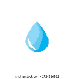 water drop pixel art design Logo Template vector 