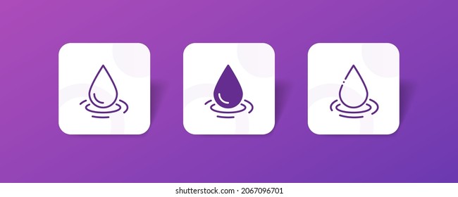 water drop pixel perfect icon set bundle in line, solid, glyph, 3d gradient style
