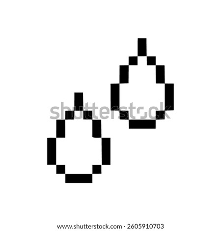 Water drop in pixel style isolated in white background. Raindrop icon suitable for design element.