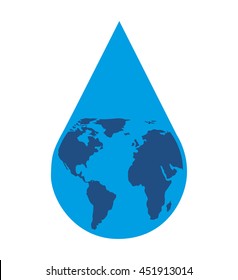 water drop with planet  isolated icon design, vector illustration  graphic 
