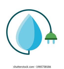 water drop and plug energy icon