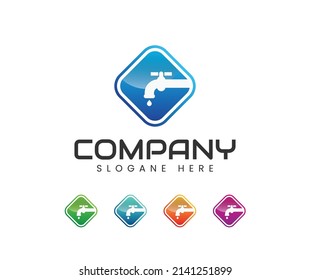 Water drop plumbing service logo