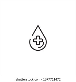 Icono de la línea y la gota de agua. signo de estilo lineal para concepto móvil y diseño web. 