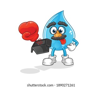 water drop prank with glove in box cartoon. cartoon mascot vector