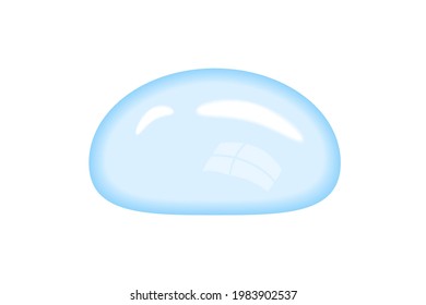 Water drop. Puddle after rain or aqua, spilled on the floor, ground. Wet surface, transparent liquid with reflection. Splashes of water in the fall, autumn. For design decoration. Vector illustration