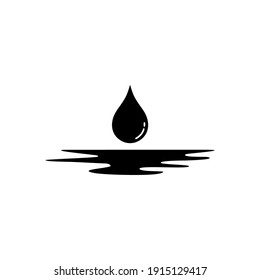 Water Drop and Puddle Illustration. Vector Illustration