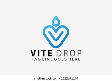 Water Drop Pure Creative Logo Design Vector Illustration