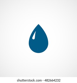Water Drop Rain Blue Flat Icon On White Background