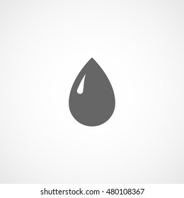 Water Drop Rain Flat Icon On White Background