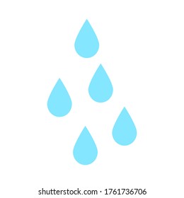 Wassertropfen. Regensymbol einzeln auf weißem Hintergrund. Vektorgrafik