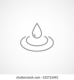 Water Drop Rain Line Icon On White Background