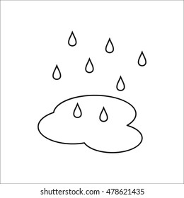 Water drop or rain puddle symbol sign line icon on background