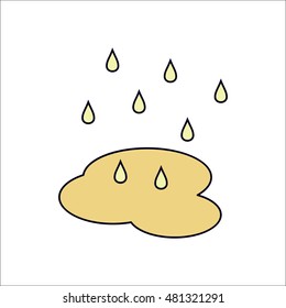 Water drop or rain puddle symbol flat icon on background