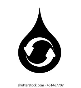 water drop recicle eco bio nature black simple icon on white background