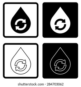 Water Drop Recycle Icon
