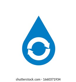 logotipo de reciclaje de agua vectorial plantilla moderna