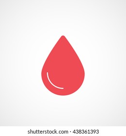 Water Drop Red Flat Icon On White Background