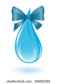 Water drop with ribbon