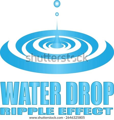 Water drop ripple effect vector illustration created within Adobe illustrator a part of the world leading graphic software company Adobe Creative Cloud.