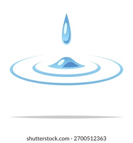 Ilustração isolada de vetor de ondulação de gota de água