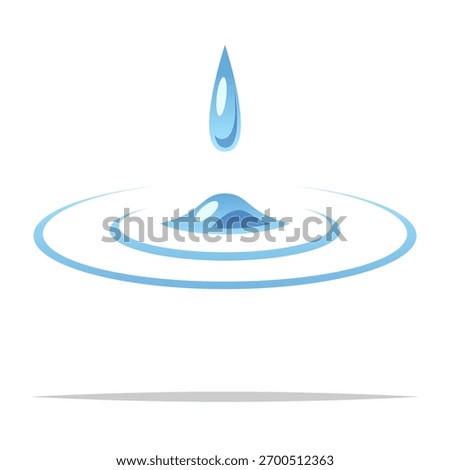Water drop ripple vector isolated illustration