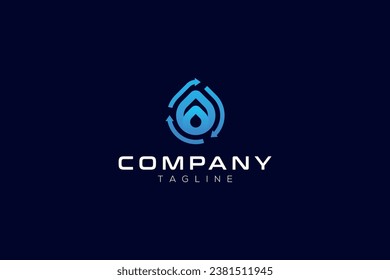 water drop rotation logo vector template logo design