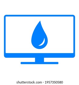 Water drop and screen on white