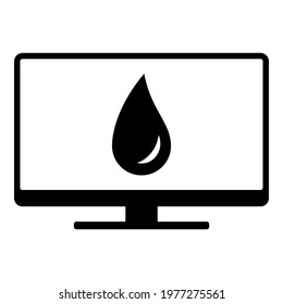 Water drop and screen on white background