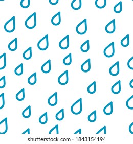 Water drop seamless pattern, background. Vector illustration.