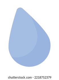 Objeto vectorial de color semiplano de caída de agua. El rocío que gotea. Lluvia. Elemento editable. Elemento de tamaño completo sobre blanco. Ilustración de estilo de dibujos animados simples de la naturaleza para diseño gráfico web y animación