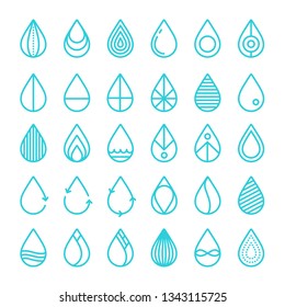 water drop set, blue drop buttons
